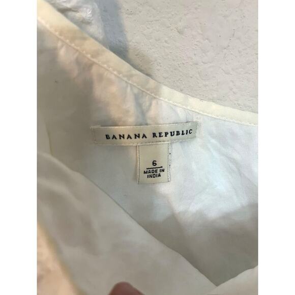 Banana Republic one shoulder ruffle eyelet white tank size 6 - Picture 2 of 4